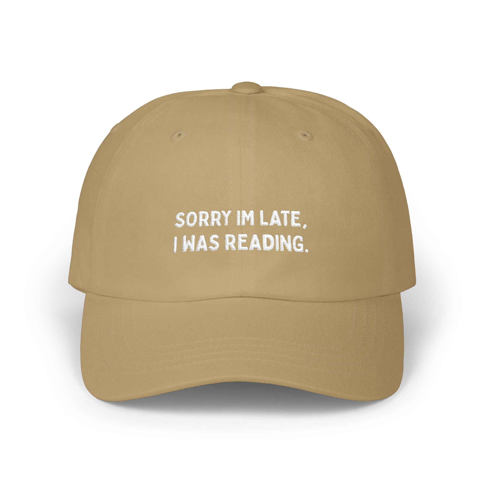 'Sorry I'm Late, I Was Reading' Embroidered Dad Cap - Image 6