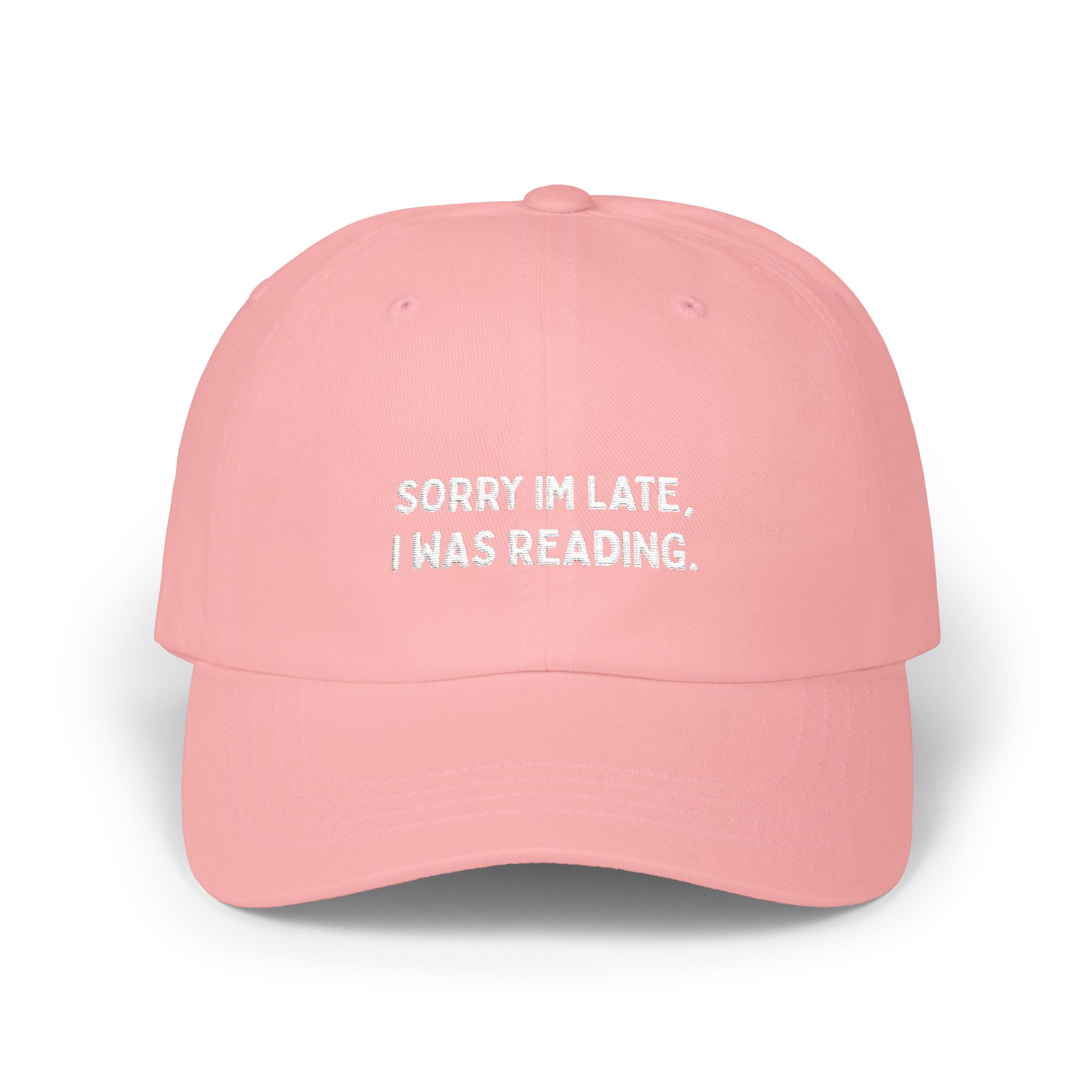 'Sorry I'm Late, I Was Reading' Embroidered Dad Cap - Image 9